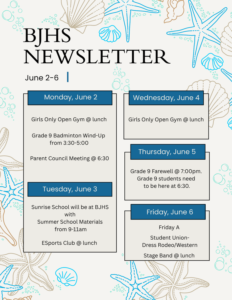 BJHS Newsletter June 2-6