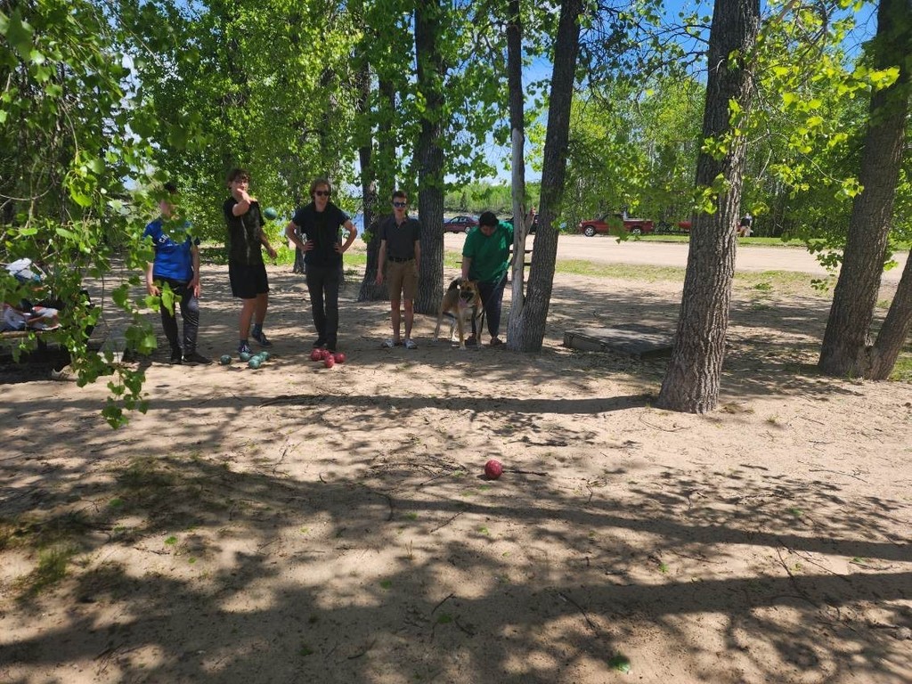 teens playing bocci ball