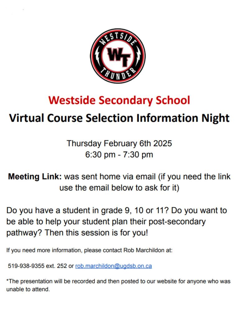 Virtual Course Selection Information Night